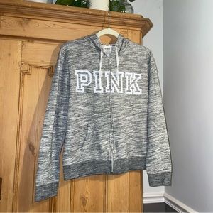 PINK Logo Grey Zip Up